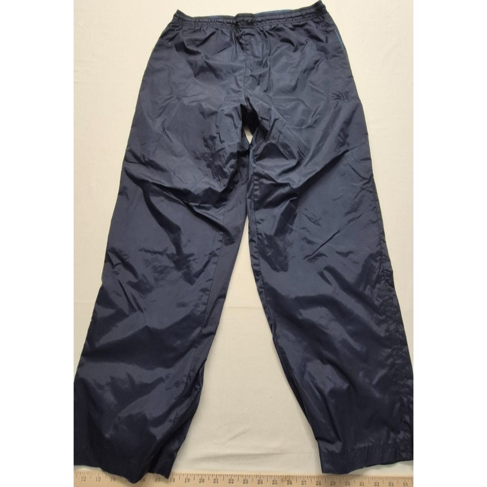Wilson men's navy blue athletic wind pants‎ Medium pockets/lined/zip legs
